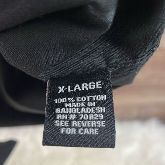 CARBON Men’s Black Business Casual Button Down Shirt Short Sleeve Bird Print XL - Picture 7 of 8